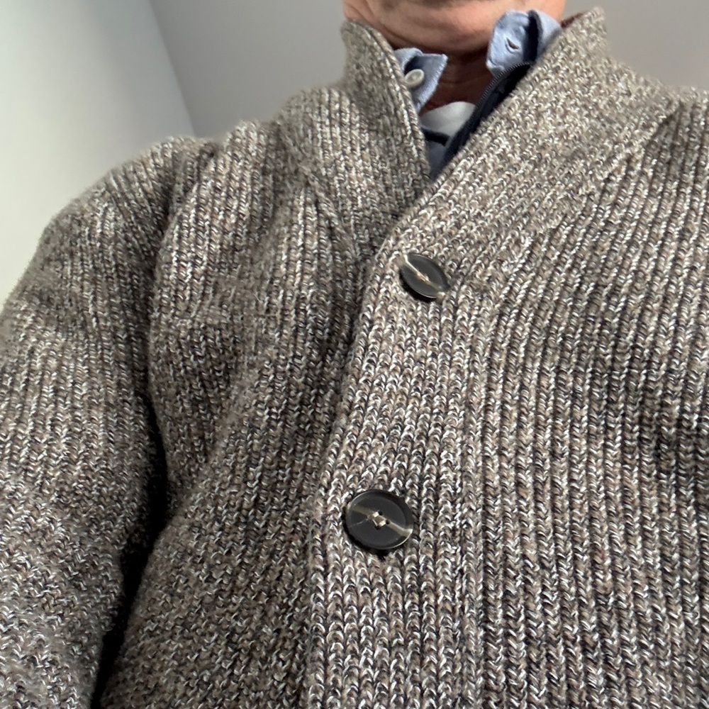 Men's Classic Brown Cardigan Sweater